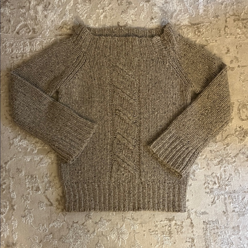 J. Crew Women's Cable Knit Turtleneck Sweater - Taupe